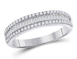 2/5 Carat (ctw G-H, I2-I3) Diamond Wedding Anniversary Band Ring in 14K White Gold